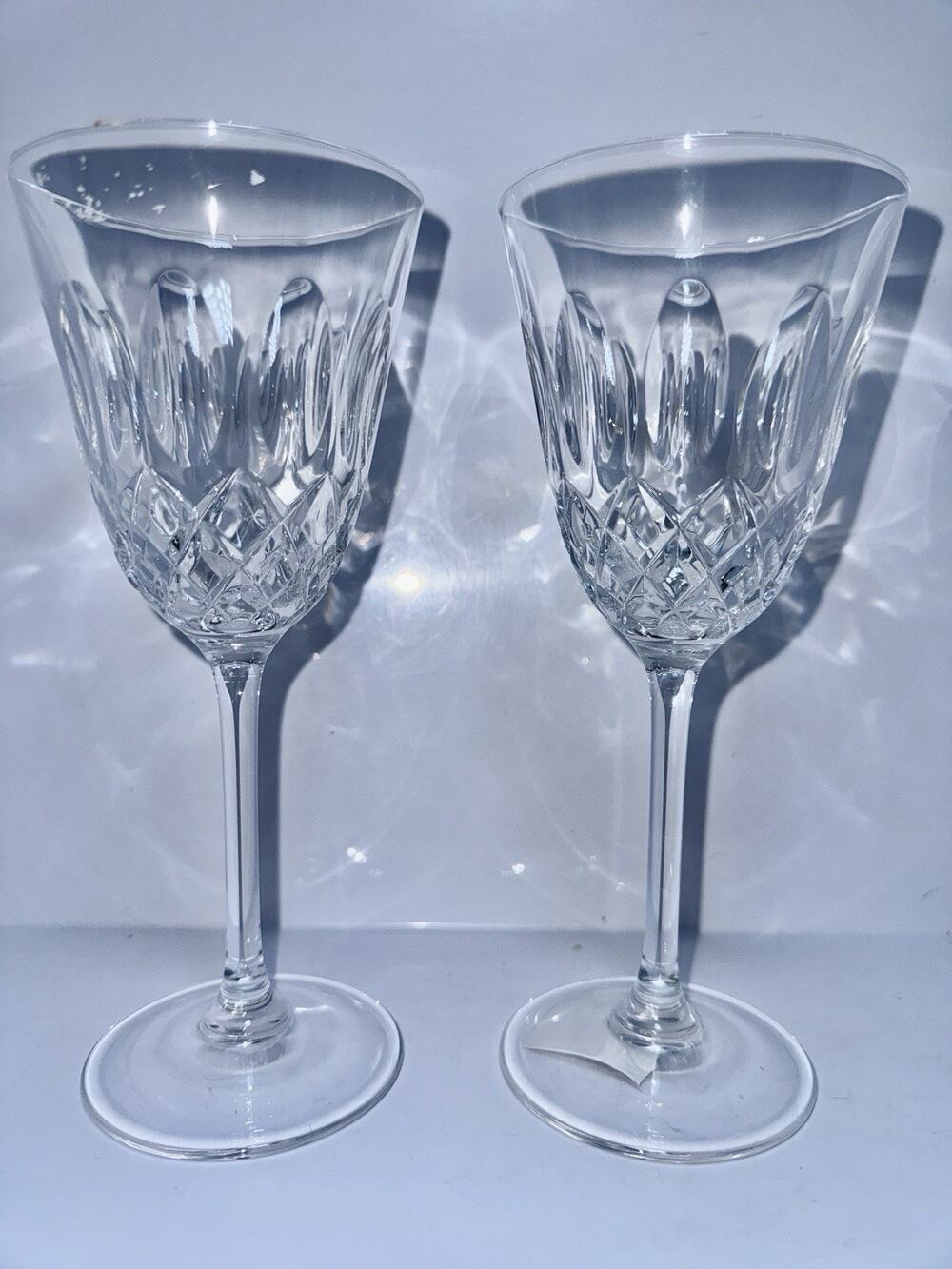 Mikasa CAMEO Blown & Cut Wine Glasses 8x3” Tall Set If Two Replacements